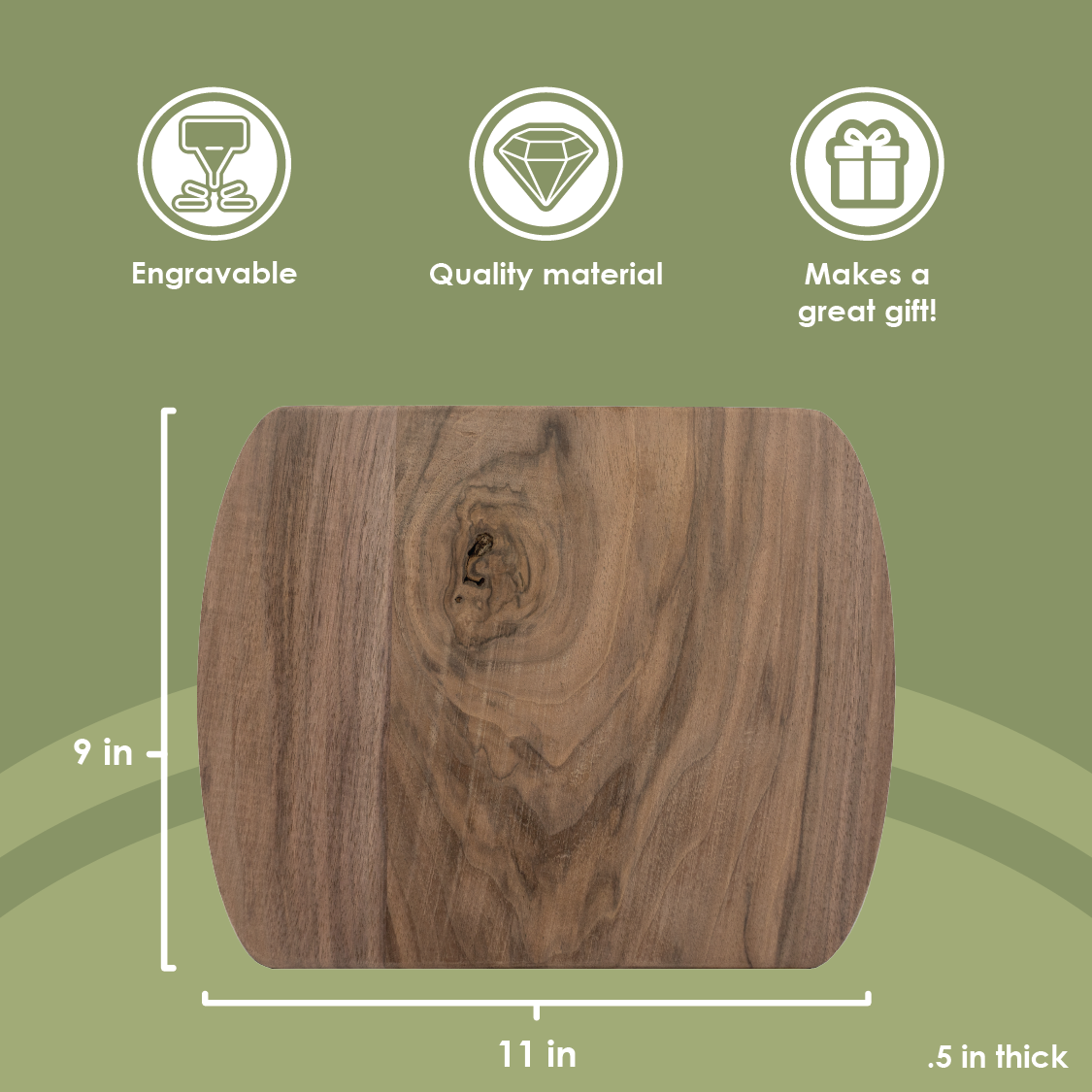 Wholesale Thin Oval Cutting Boards – Custom Walnut, Maple, & Red Oak — image 4