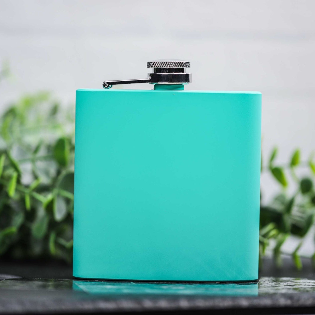 6oz Powder Coated Teal Flask