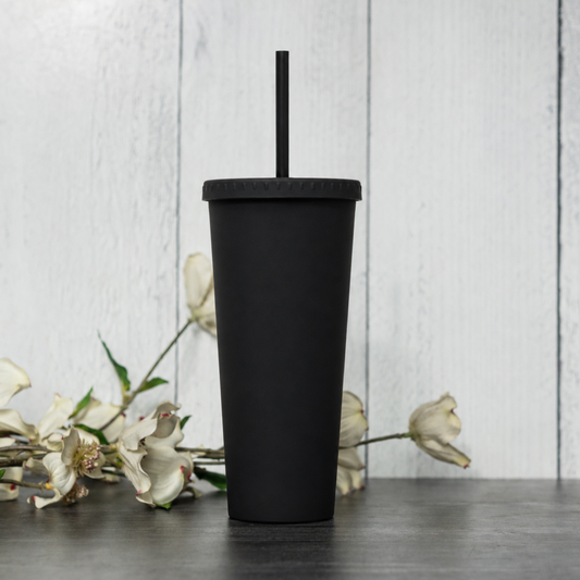 24oz Acrylic Matte Black Tumbler