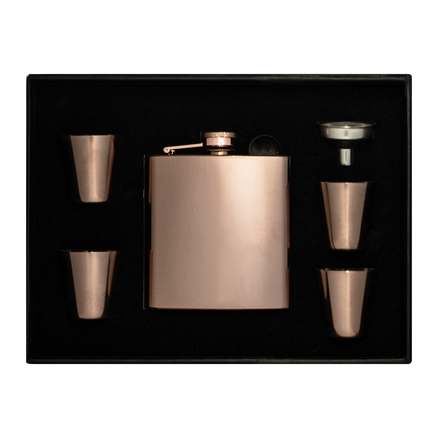 6oz Rose Gold Flask Set