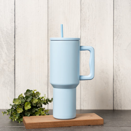 40oz Tumbler with Handle - Seaside Blue
