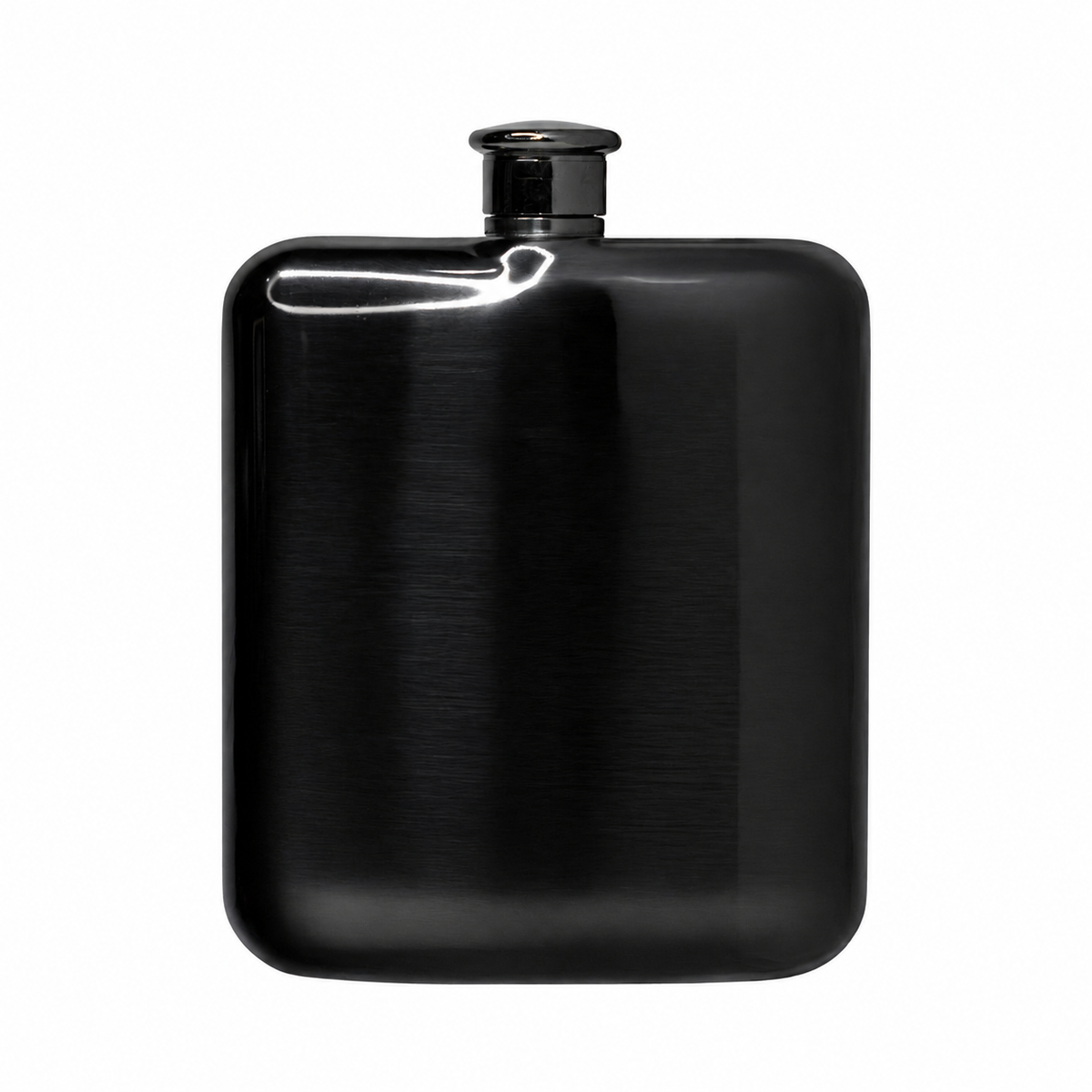 5oz Black Square Round Flask