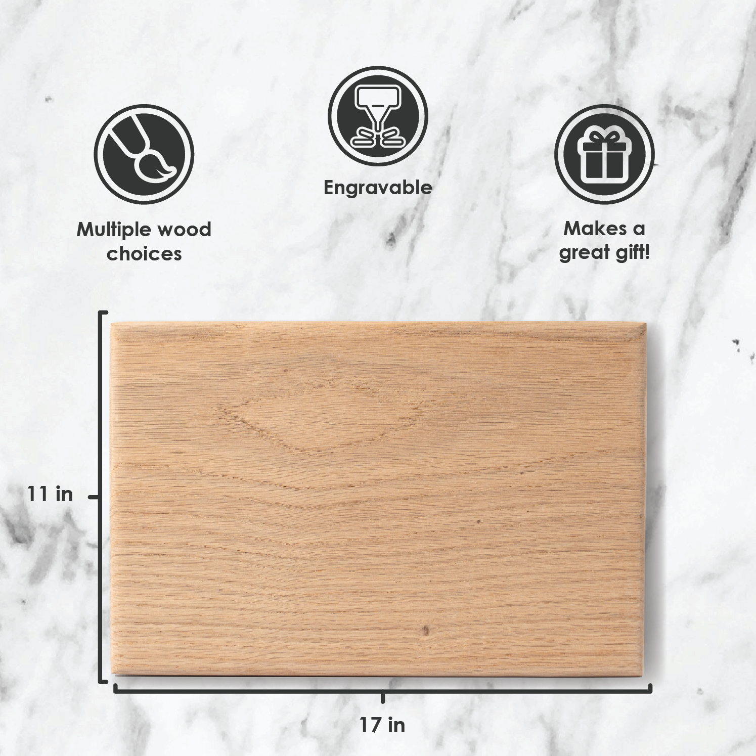 Wholesale Rectangular Cutting Boards – Walnut, Maple, & Red Oak (Groove or No Groove) — image 6