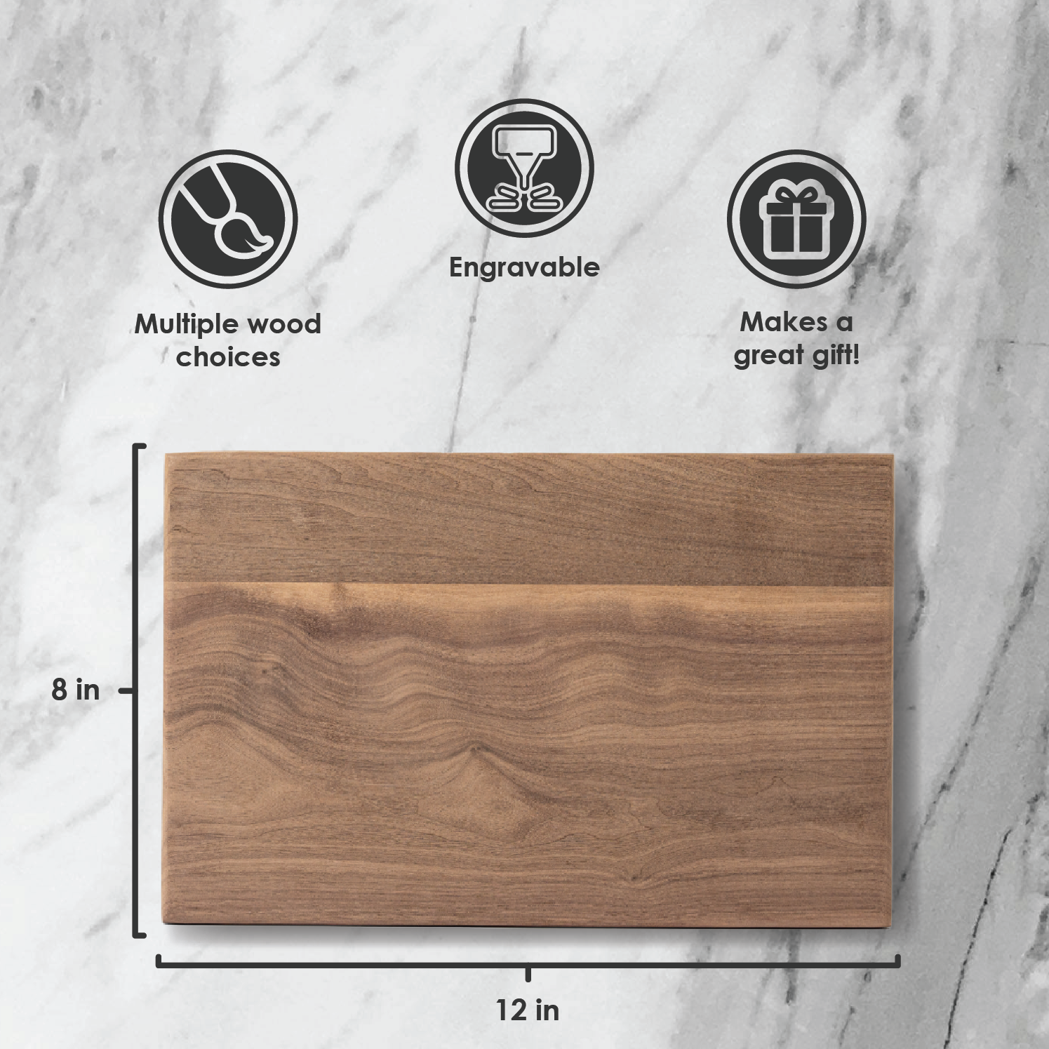 Wholesale Rectangular Cutting Boards – Walnut, Maple, & Red Oak (Groove or No Groove) — image 4
