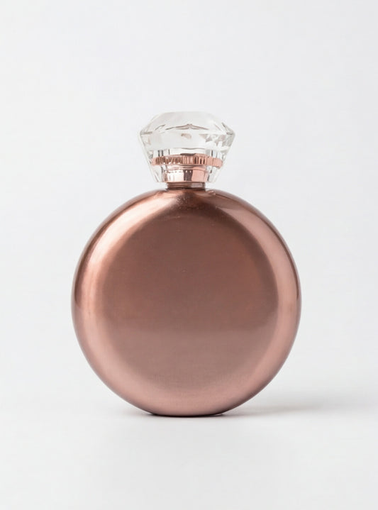 Rose Gold Round Glam Flask