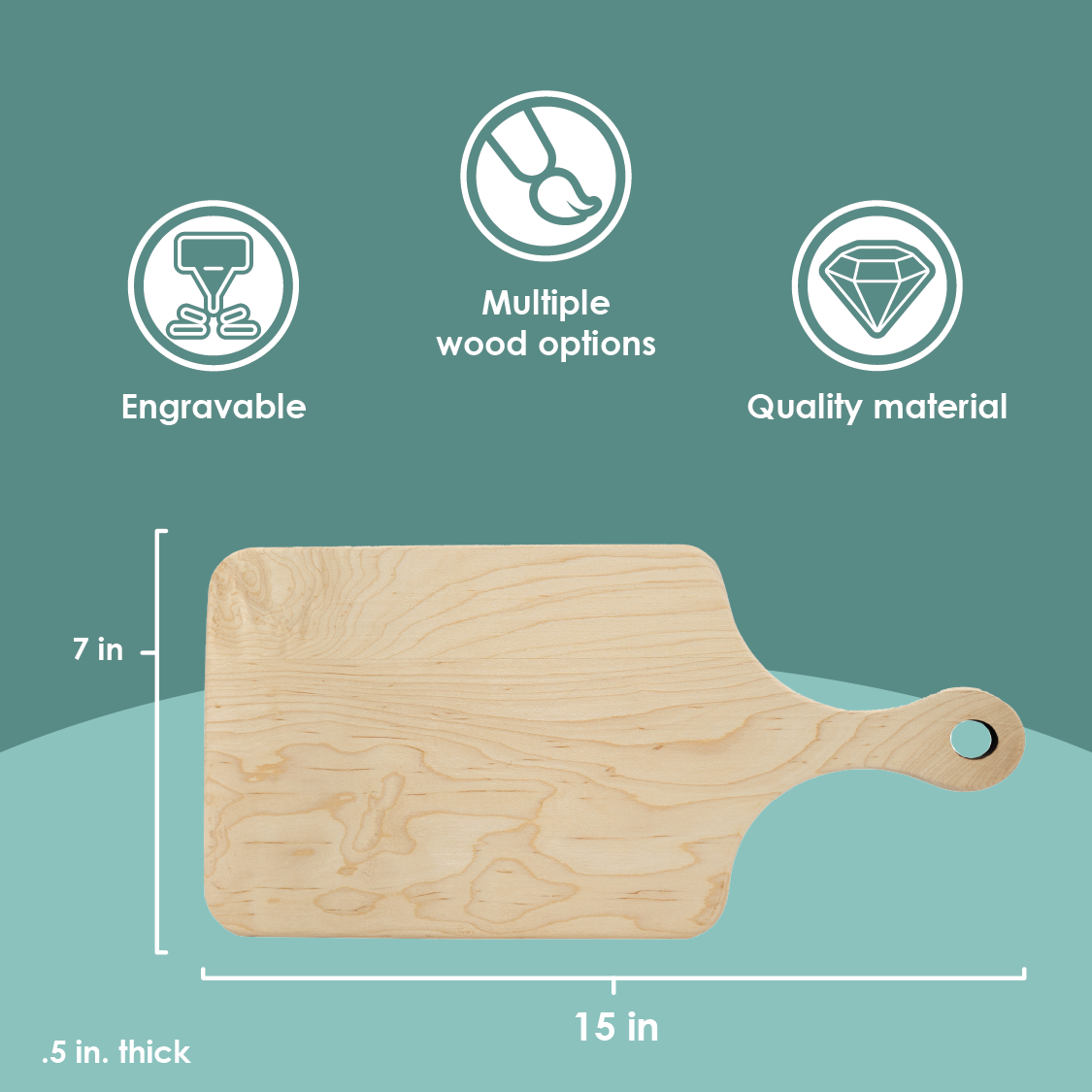 Wholesale Thin Paddle Cutting Boards – Walnut, Maple, & Red Oak — image 3